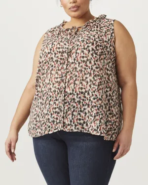 Mira Tie-Neck Blouse | Ivory / Tan