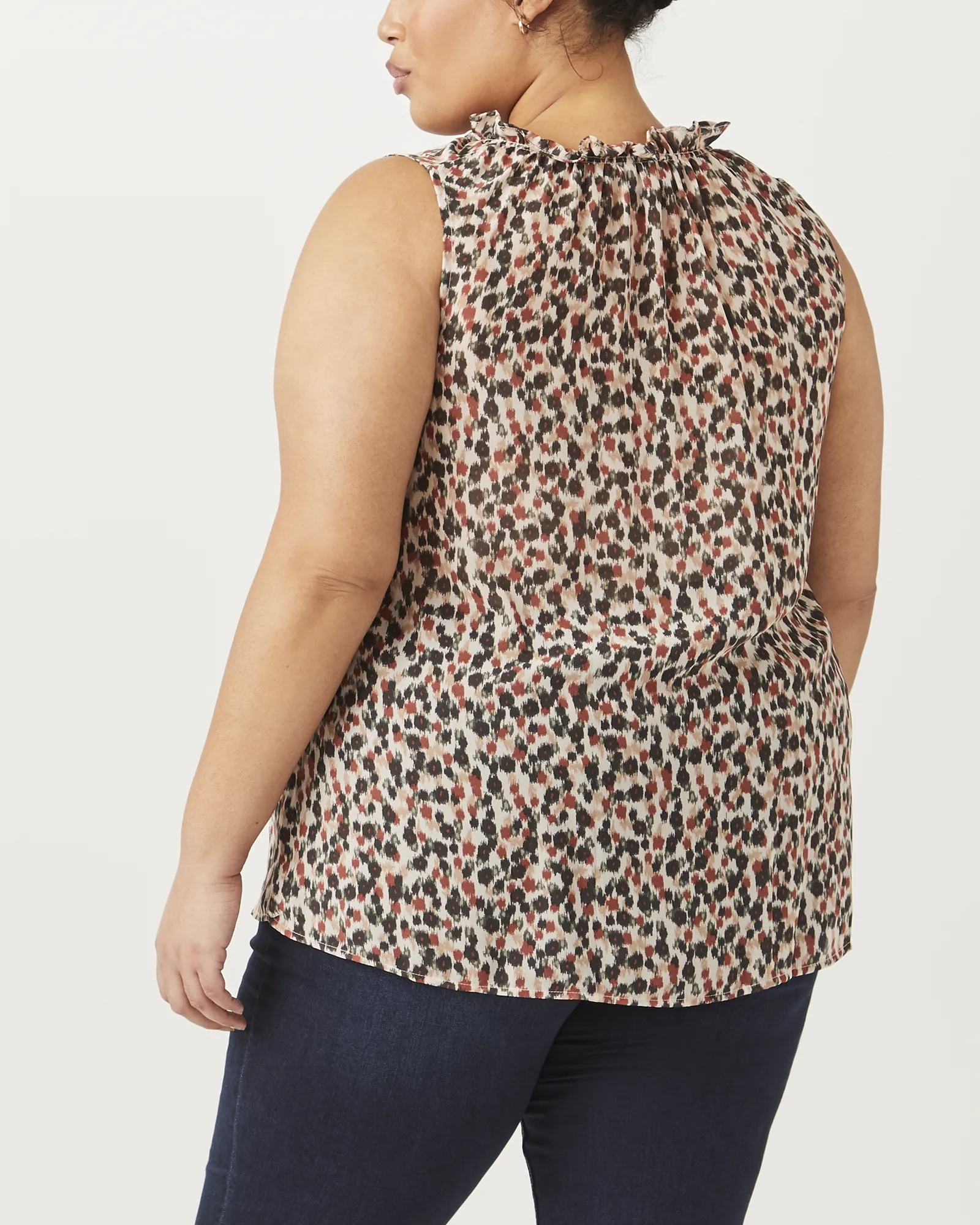 Mira Tie-Neck Blouse | Ivory / Tan