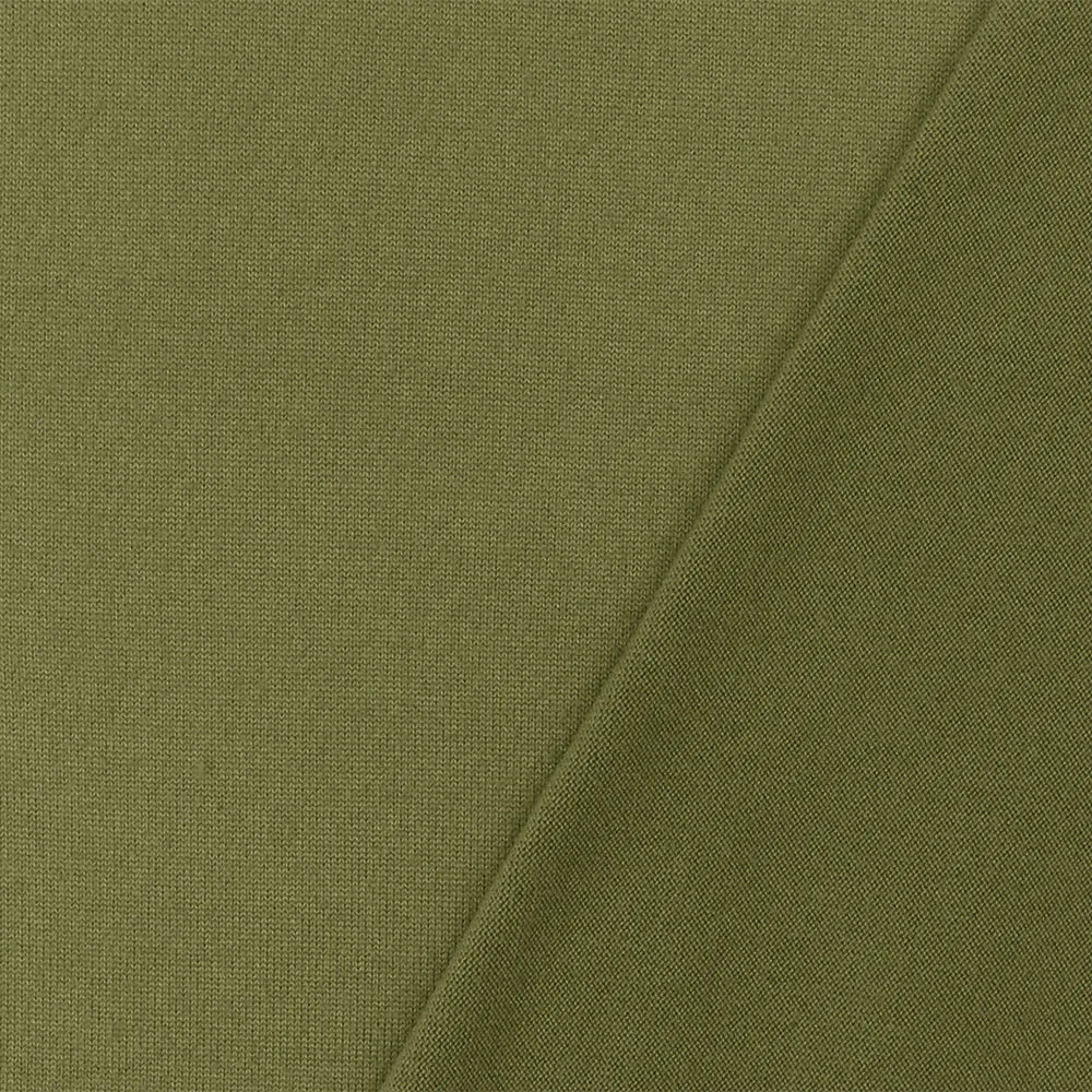 Olive Solid Stretch Poly Spandex Double Brushed Jersey Knit Fabric