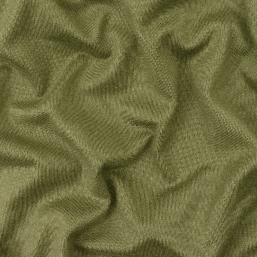 Olive Solid Stretch Poly Spandex Double Brushed Jersey Knit Fabric