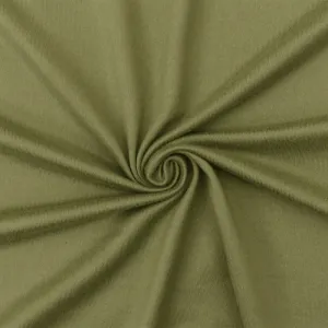 Olive Solid Stretch Poly Spandex Double Brushed Jersey Knit Fabric