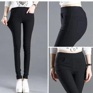 Pencil Full Length High Waist Stretch Pants