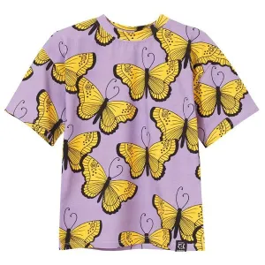 Purple Butterflies Short Sleeve Shirt - 2 Left Size 2-4 & 4-6 years