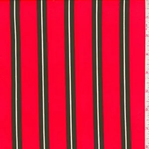 Red/Black Stripe Double Brushed Jersey Knit Fabric