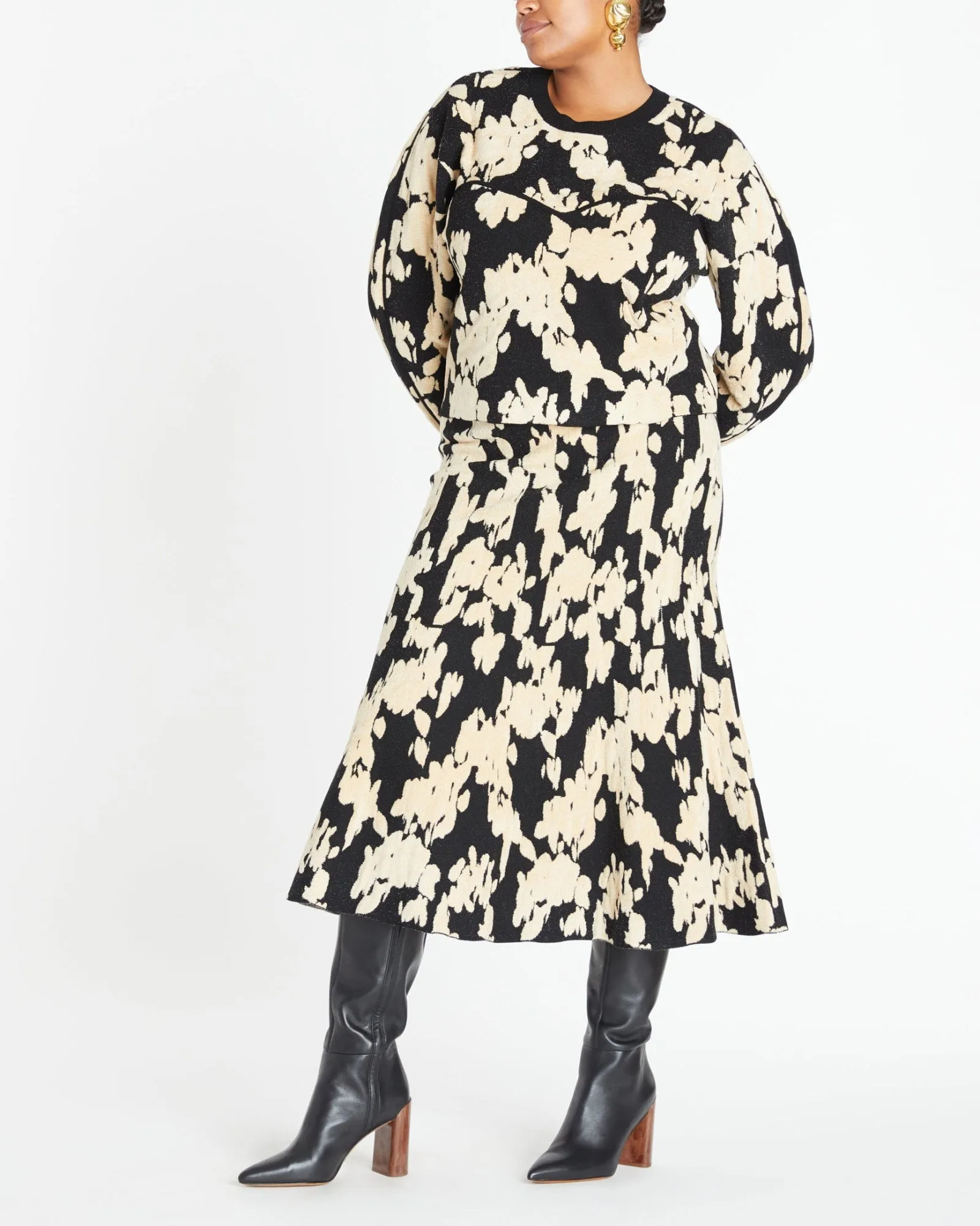 Ripley Knit Skirt | Pebble/Black