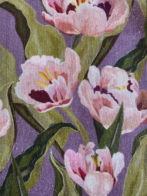 Romantic Floral Linen Kaftan Dress