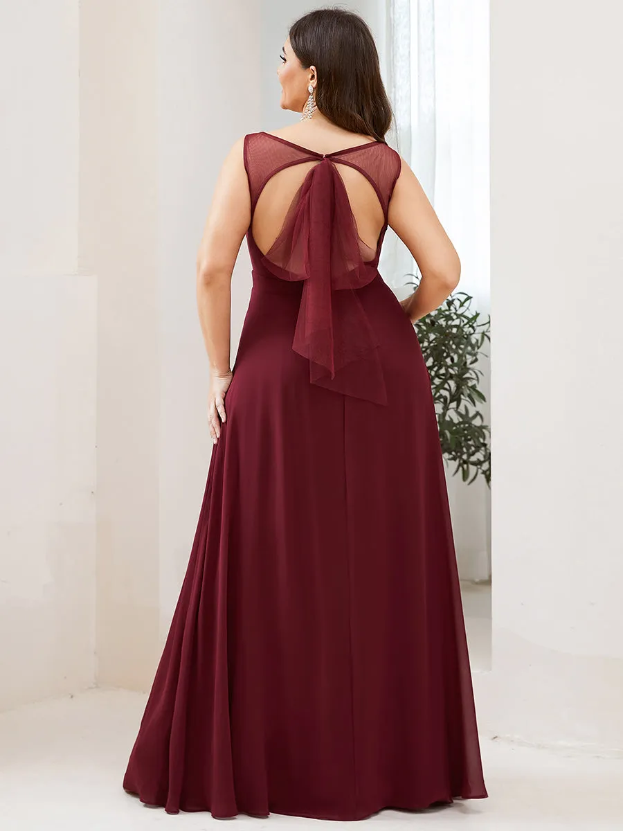 Straight Sleeveless Wholesale Bridesmaid Dresses with Deep V-Neck ES80027