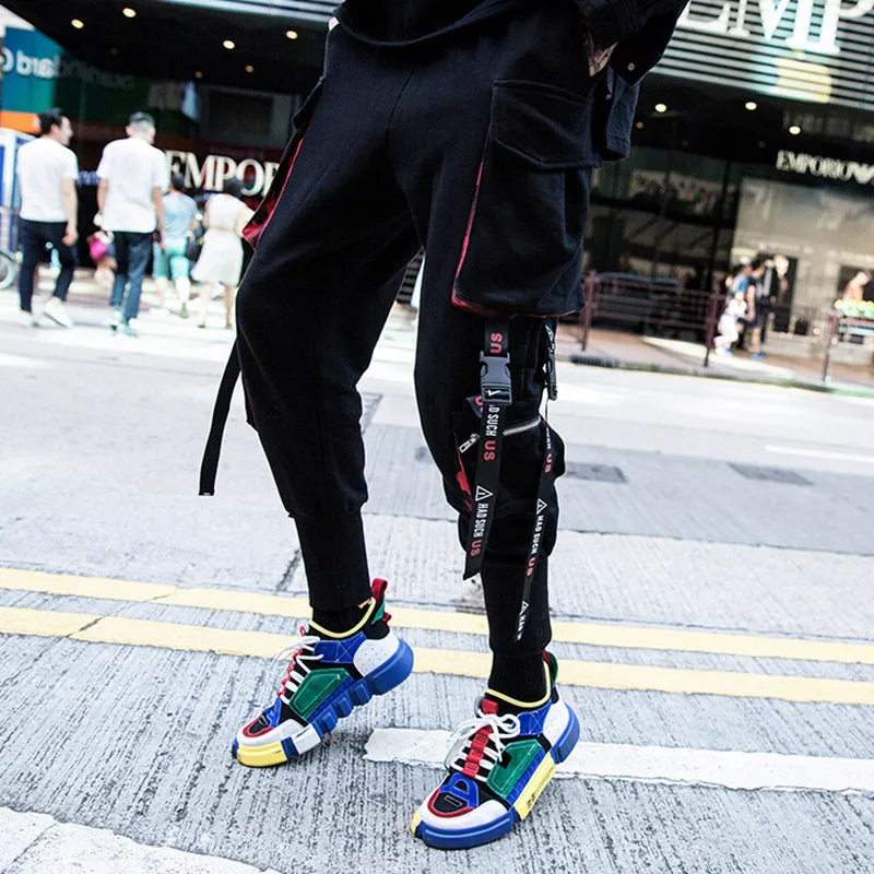 Streamer overalls trendy men loose hip-hop pants men