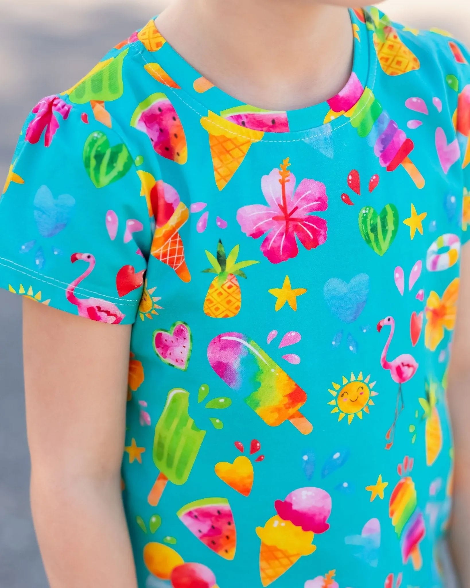 Summer Fun Puff Sleeve Tee in Organic Cotton