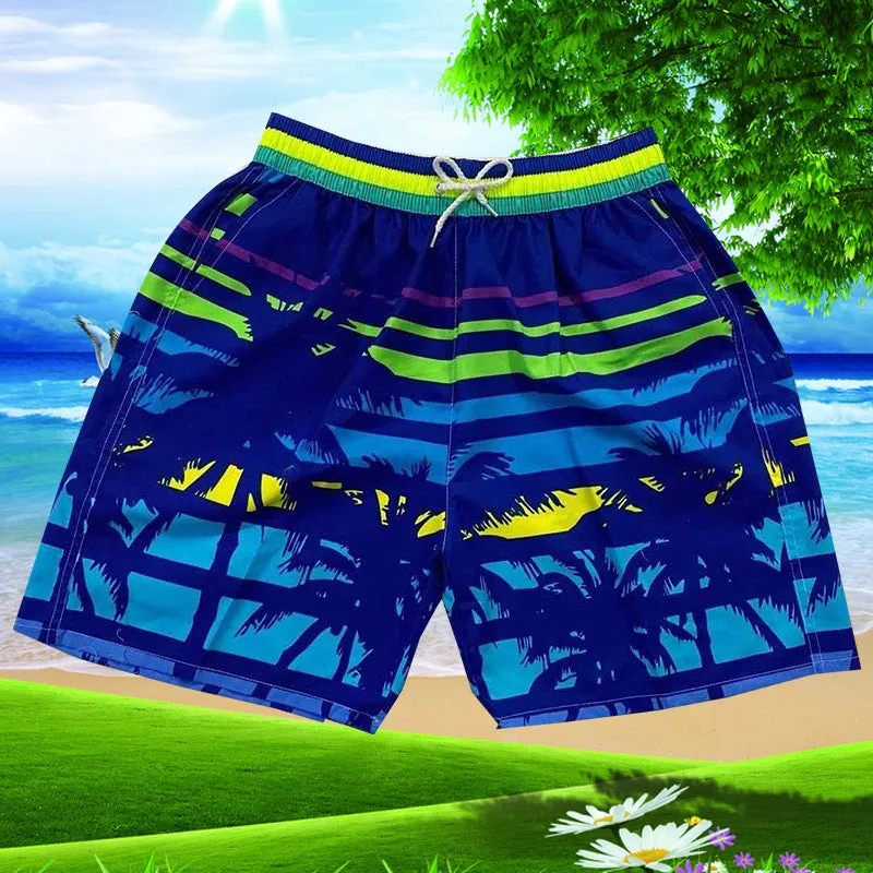 Summer Men Beach Holiday Casual Trendy Coconut Trees Shorts Beachwear
