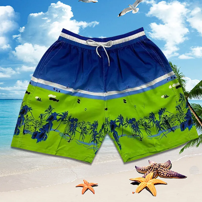 Summer Men Beach Holiday Casual Trendy Coconut Trees Shorts Beachwear