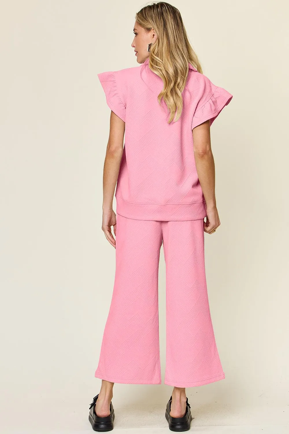 The Comfy Travel Ruffle Top and Pants Set