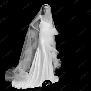 Two-tier Cathedral Length Ruffled Bridal Veil