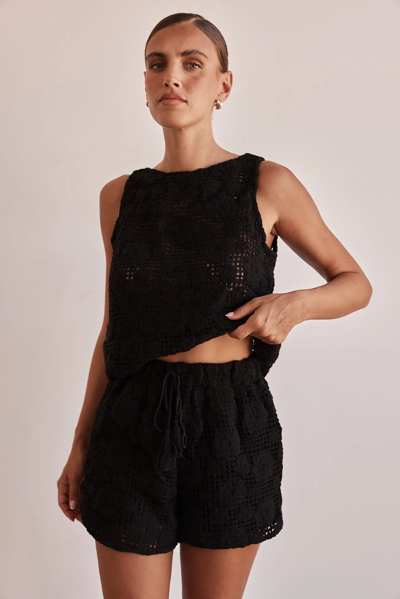 Ulysses Crochet Shorts (Black)