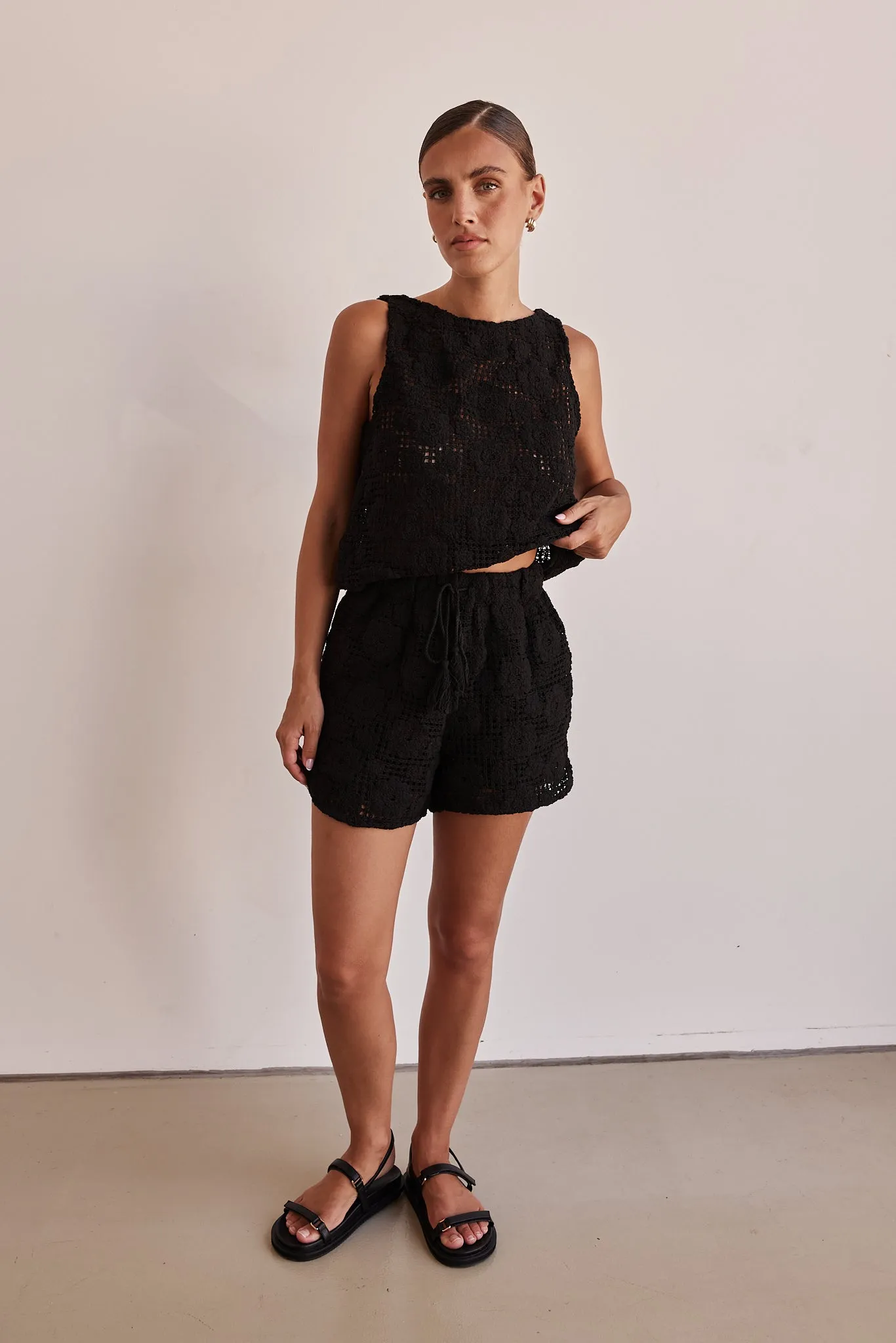 Ulysses Crochet Shorts (Black)
