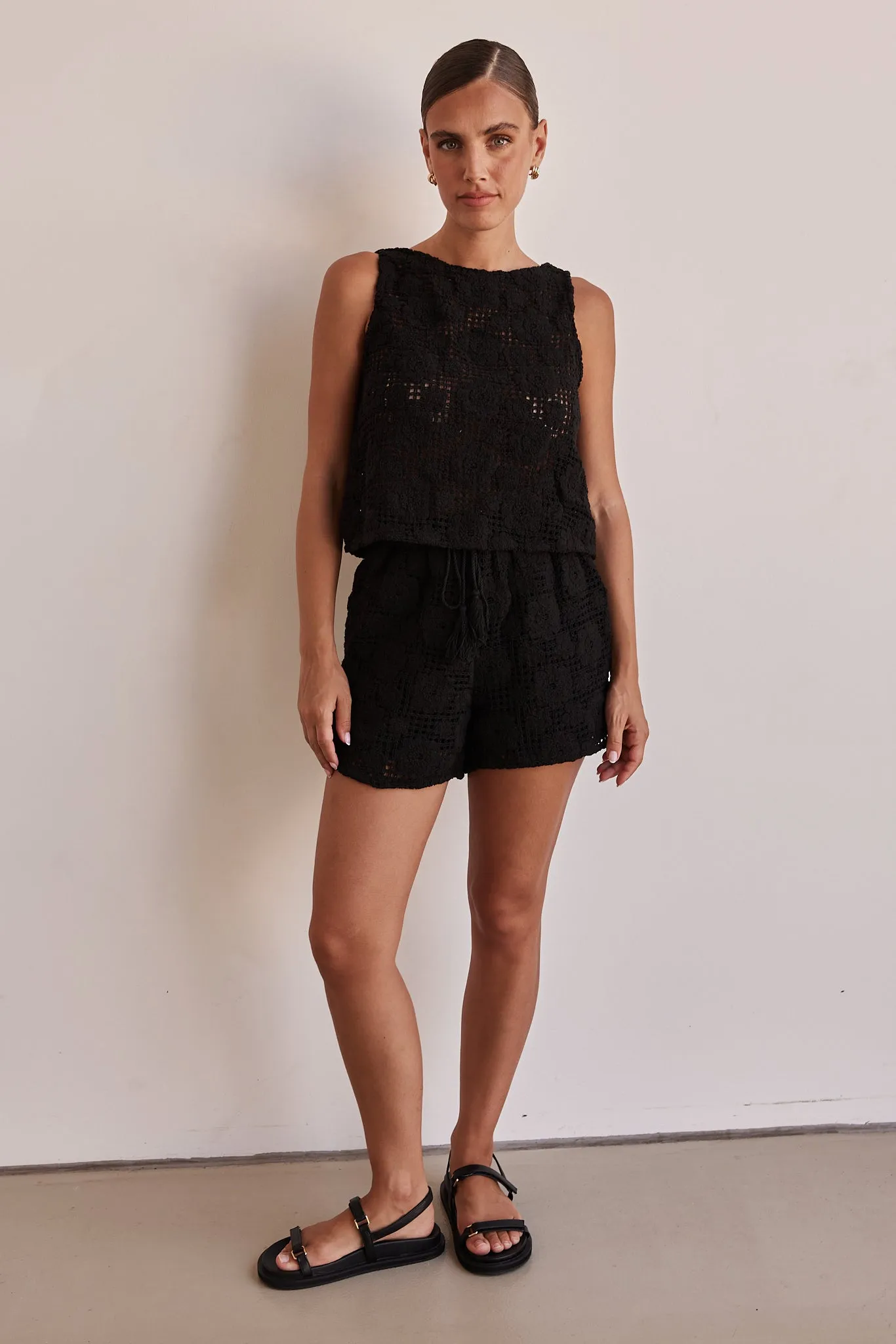 Ulysses Crochet Shorts (Black)
