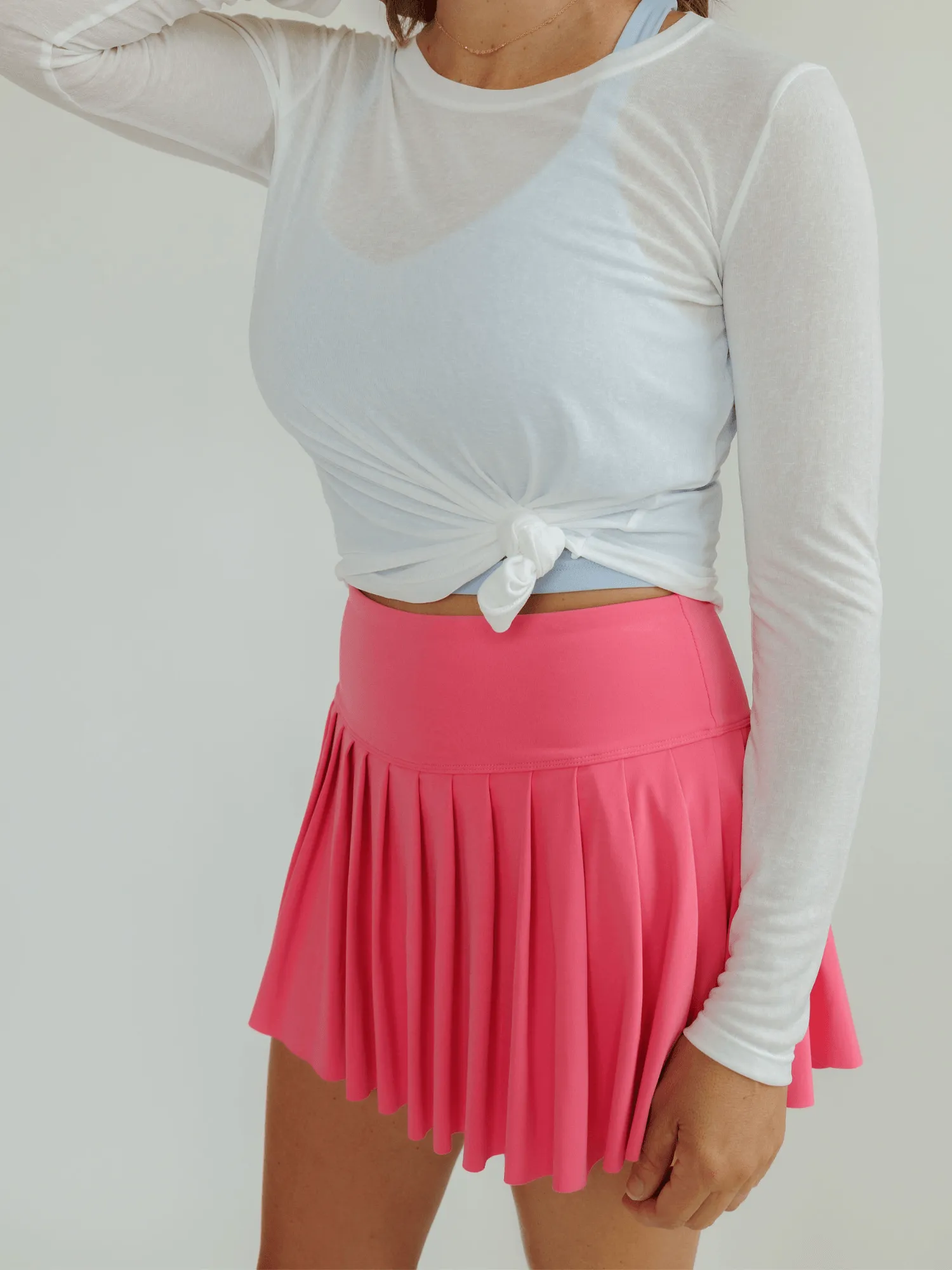 Watermelon Pink "Lila" Twirl Skirt with Pocketed Shorts Liner