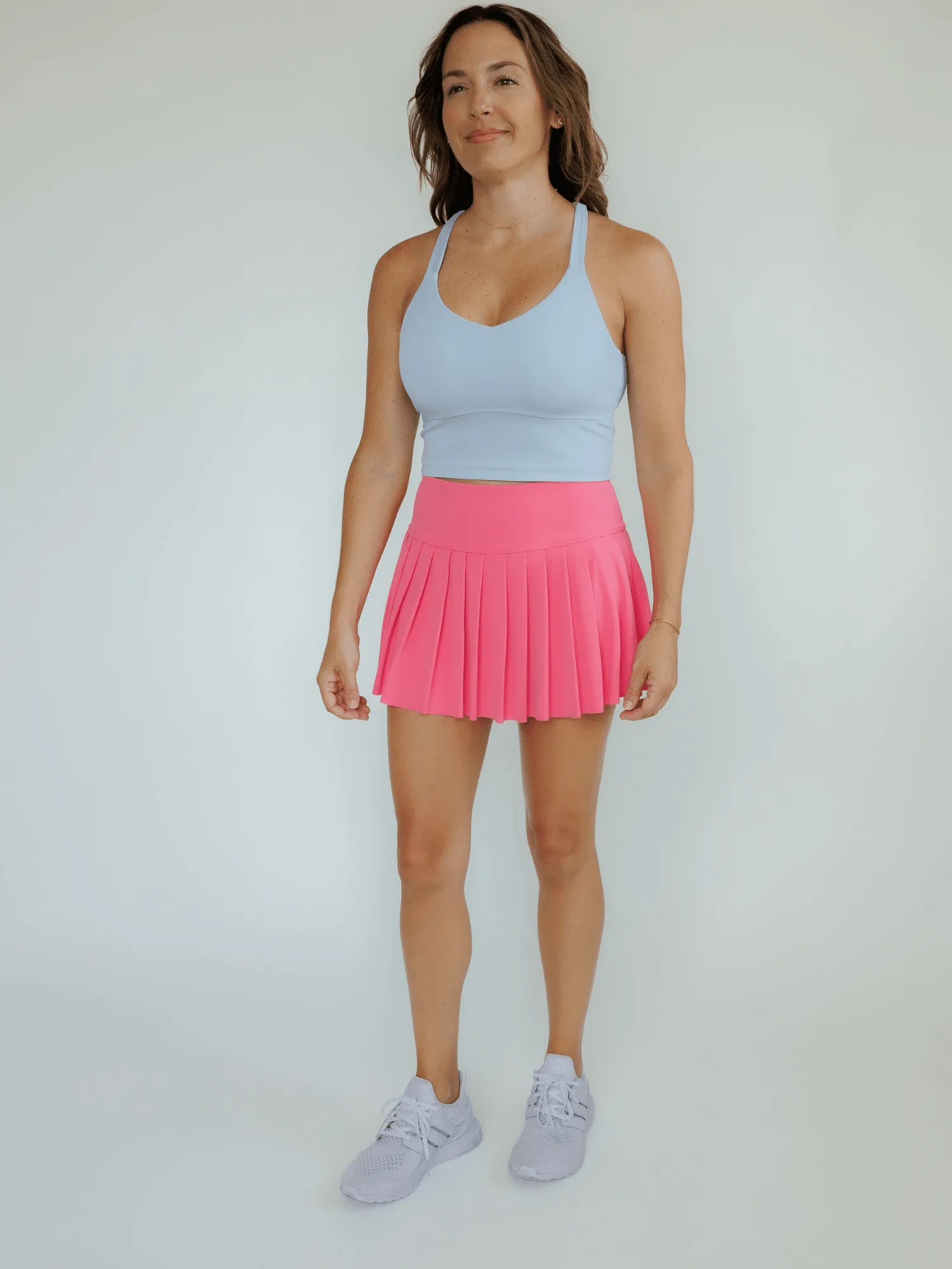 Watermelon Pink "Lila" Twirl Skirt with Pocketed Shorts Liner