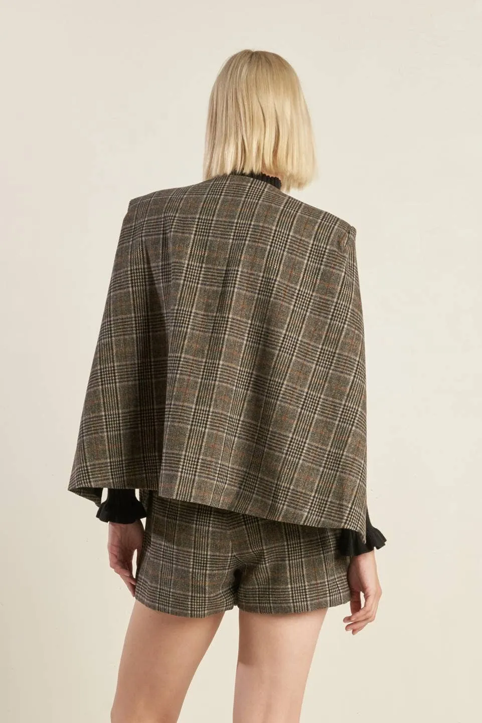 Woolen Plaid Capelet